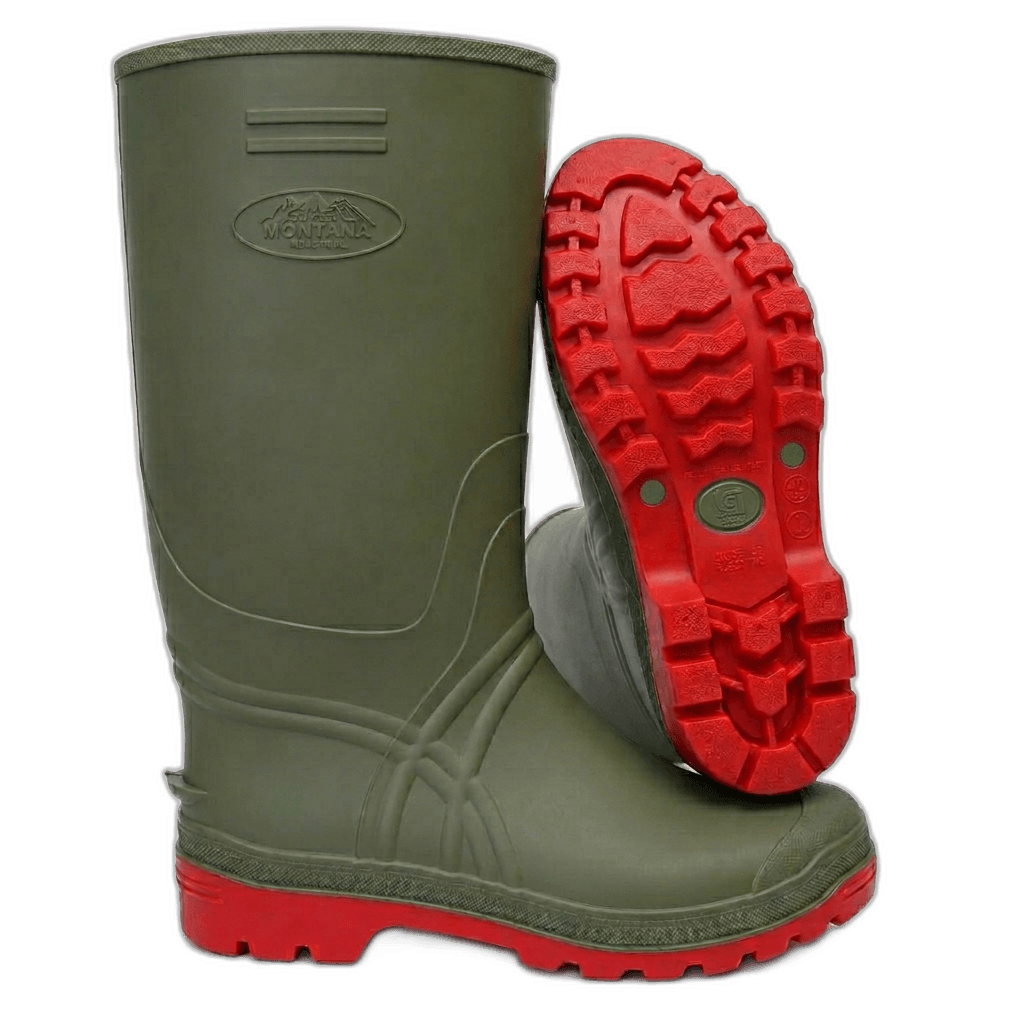 Super Montana Industrial Verde Roja - Bota caña PVC suela PVC - Garbal